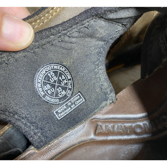Keen Sandals Mens 15 Brown Leather Open Toe Waterproof Hiking Outdoors